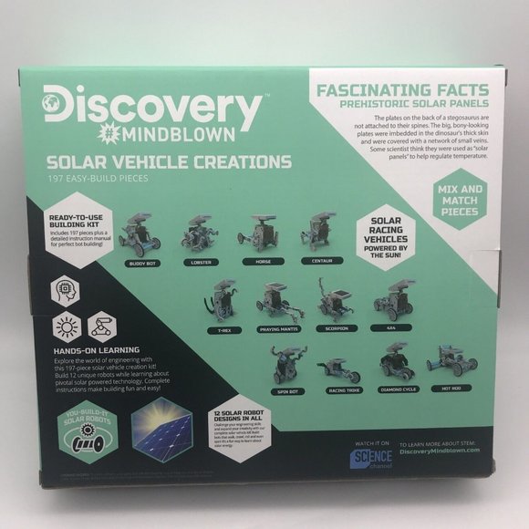 Discovery Children Mindblown STEM 12-in-1 Solar Robot Creation 197-Piece Kit - Picture 2 of 12